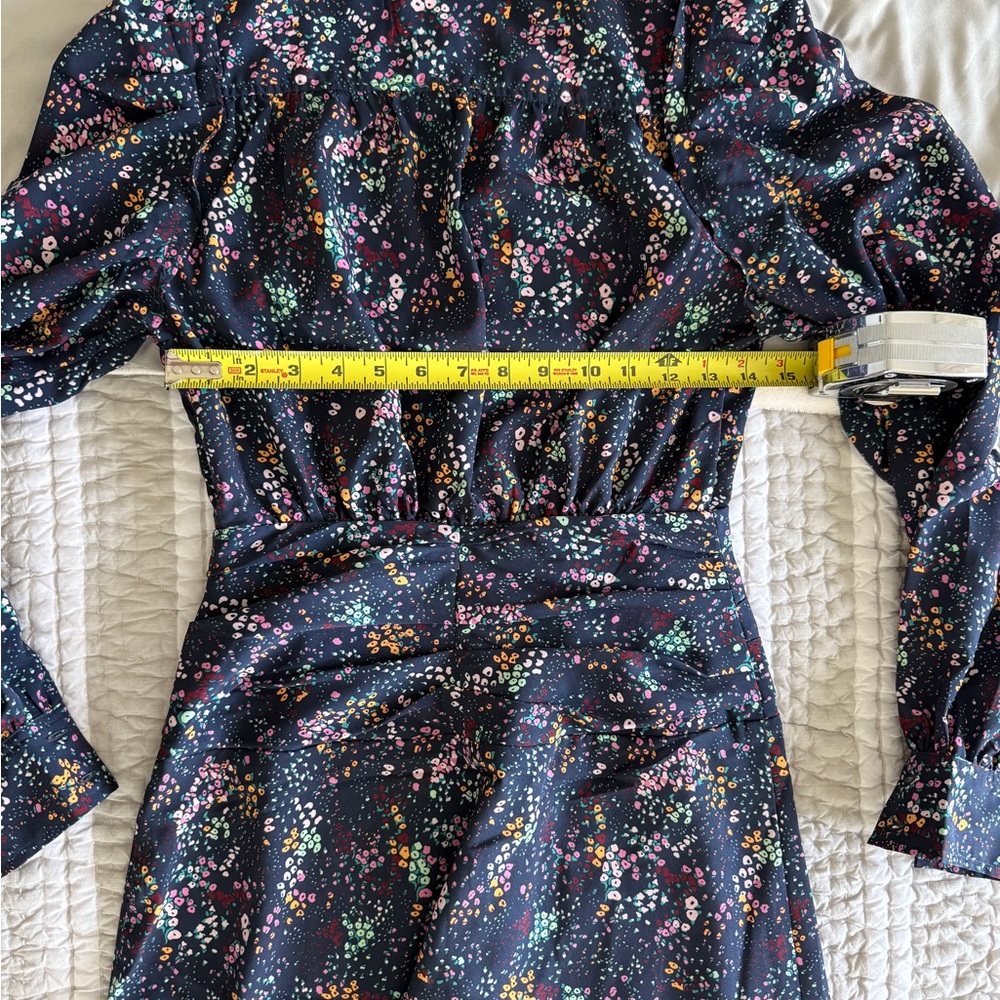 Derek Lam Navy Blue Floral Midi Dress, Size 38 (US size 8) - Picture 8 of 11